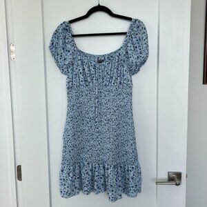 light blue floral dress